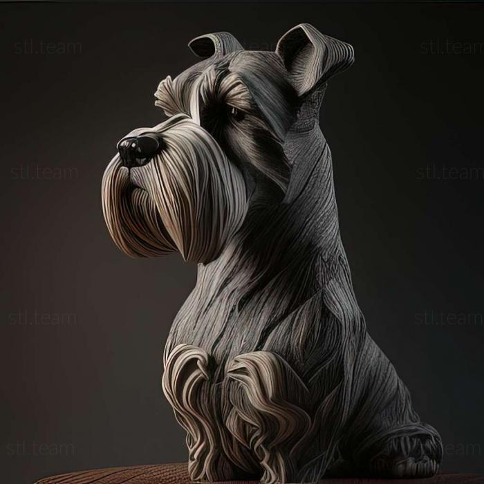 3D model Zwergschnauzer dog (STL)